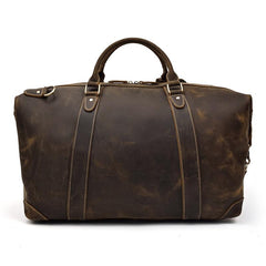 Casual Brown Leather Men Handbag Overnight Bags Travel Bags Weekender Bags For Men