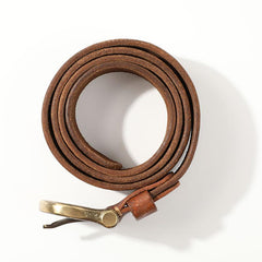 Casual Handmade Leather Vintage Simple Leather Belts Mens Khaki Belt Men Brown Leather Belt for Men