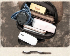Casual Brown Sling Bag LEATHER MENS Sling Pack One Shoulder BackPack FOR MEN - imessengerbags