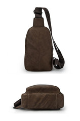 Casual Brown Sling Bag LEATHER MENS Sling Pack One Shoulder BackPack FOR MEN - imessengerbags