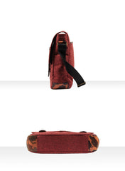 Casual Gray Oxford Cloth Mens Ancient Side Bag Messenger Bags Ancient Red Oxford Cloth Courier Bag for Men - imessengerbags