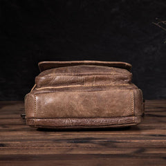 Brown LEATHER MENS Vertical SIDE BAG Small COURIER BAG Vertical Handbag MESSENGER BAG FOR MEN