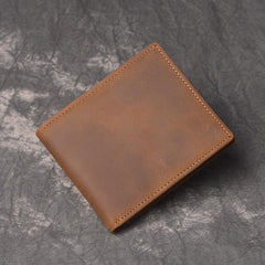 Cool RFID Leather Mens Bifold Small Wallet billfold Wallet Front Pocket Wallets for Men - imessengerbags