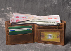 Cool RFID Leather Mens Bifold Small Wallet billfold Wallet Front Pocket Wallets for Men - imessengerbags