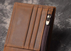 Cool RFID Leather Mens Bifold Small Wallet billfold Wallet Front Pocket Wallets for Men - imessengerbags