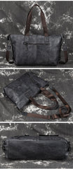 Casual Black Brown Leather Men Handbag Overnight Bags Travel Bags Weekender Bags For Men - imessengerbags