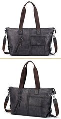 Casual Black Brown Leather Men Handbag Overnight Bags Travel Bags Weekender Bags For Men - imessengerbags