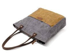 Casual Canvas Leather Black Ladies Mens Shopping Bag Tote Bag Shoulder Bag Tote Purse For Women - imessengerbags