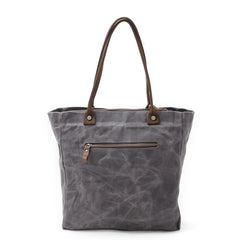 Casual Canvas Leather Black Ladies Mens Shopping Bag Tote Bag Shoulder Bag Tote Purse For Women - imessengerbags