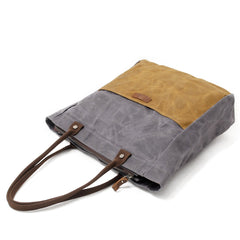 Casual Canvas Leather Black Ladies Mens Shopping Bag Tote Bag Shoulder Bag Tote Purse For Women - imessengerbags