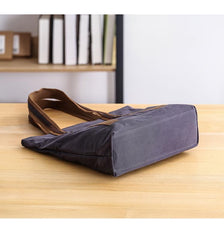 Casual Canvas Mens Womens Large 14‘’ Khaki Handbag Tote Bag Brown Shoulder Bag Tote Purse For Men - imessengerbags