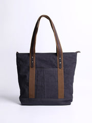 Casual Canvas Mens Womens Large 14‘’ Khaki Handbag Tote Bag Brown Shoulder Bag Tote Purse For Men - imessengerbags