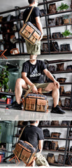 Waxed Canvas Mens Postman Bag Side Bag Shoulder Bag Messenger Bag For Men - imessengerbags
