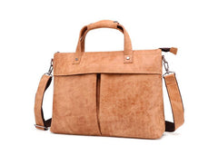 Vintage Fashion Leather Mens 13inch Briefcase Laptop Shoulder Bag Business Bag Handbag For Men - imessengerbags