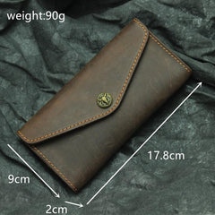 Vintage Mens Leather Long Wallet Envelope Long Wallet Phone Clutch Wallet For Men