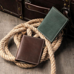 Casual Mens Black Short Card License Wallet Brown Bifold Card Wallet Card Holder For Men - imessengerbags