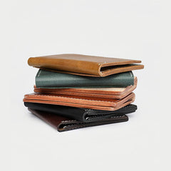 Casual Mens Black Short Card License Wallet Brown Bifold Card Wallet Card Holder For Men - imessengerbags