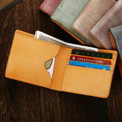 Casual Handmade Mens Black billfold Wallet Red Bifold Card Wallet Small Wallet For Men - imessengerbags