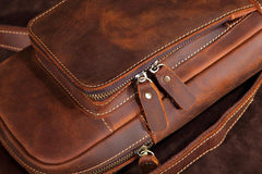 Casual Leather Chest Bag Sling Bag Crossbody Sling Bag Hiking Sling Bag For Men