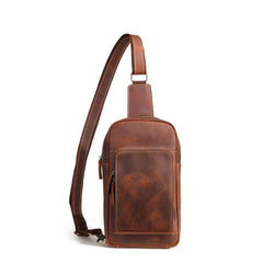 Casual Leather Chest Bag Sling Bag Crossbody Sling Bag Hiking Sling Bag For Men