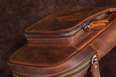 Casual Leather Chest Bag Sling Bag Crossbody Sling Bag Hiking Sling Bag For Men