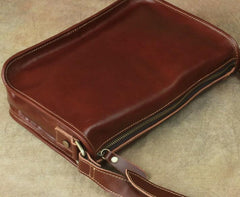 Casual Leather Brown Mens Vintage 10inch Side Bag Messenger Bag Shoulder Bags For Men