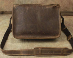 Casual Leather Brown Mens Vintage 10inch Side Bag Messenger Bag Shoulder Bags For Men