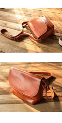 Casual Small Leather Mens Black Side Bag Brown Postman Bag Messenger Bag For Men - imessengerbags