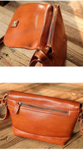 Casual Small Leather Mens Black Side Bag Brown Postman Bag Messenger Bag For Men - imessengerbags