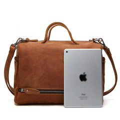 Casual Leather Mens Brown Messenger Bag Travel Bag Handbag Shoulder Bag for Men - imessengerbags