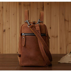 Casual Leather Mens Brown Messenger Bag Travel Bag Handbag Shoulder Bag for Men