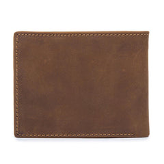 Vintage Leather Mens Slim Small Wallet billfold Bifold Wallet Front Pocket Wallet Driving License Wallet for Men - imessengerbags