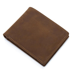 Vintage Leather Mens Slim Small Wallet billfold Bifold Wallet Front Pocket Wallet Driving License Wallet for Men - imessengerbags