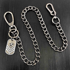 Cool Silver Tag Long Mens Pants Chain Military Tag Wallet Chain Jeans Chain Jean Chains For Men - imessengerbags