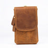 Casual Retro Brown Leather Cell Phone HOLSTER Belt Pouches for Men Waist Bags BELT BAG For Men