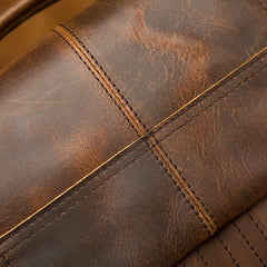 Vintage Brown Leather Mens Small Vertical Side Bags Courier Bag Messenger Bag For Men - imessengerbags