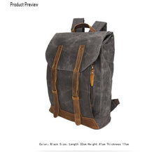 Casual Men's Waxed Canvas Brown School Travel Backpack Laptop Backpack For Men - imessengerbags