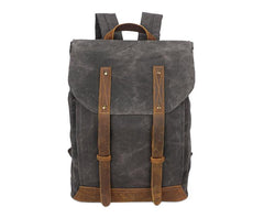 Casual Men's Waxed Canvas Brown School Travel Backpack Laptop Backpack For Men - imessengerbags