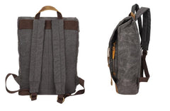 Casual Men's Waxed Canvas Brown School Travel Backpack Laptop Backpack For Men - imessengerbags
