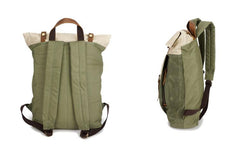 Casual Waxed Canvas Green Men's Travel School Backpack Laptop Backpack For Men - imessengerbags