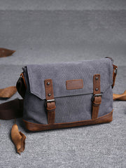 Casual Canvas Mens Womens Simple 10‘’ Side Bag Green Courier Bag Messenger Bag Backpack for Men - imessengerbags