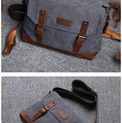 Casual Canvas Mens Womens Simple 10‘’ Side Bag Green Courier Bag Messenger Bag Backpack for Men - imessengerbags
