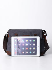 Casual Canvas Mens Womens Simple 10‘’ Side Bag Green Courier Bag Messenger Bag Backpack for Men - imessengerbags