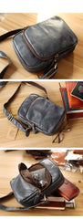 Casual Small Leather Mens Black Side Bags Small Vertical Postman Bag Messenger Bags For Men - imessengerbags