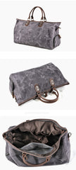 Casual Waxed Canvas Leather Mens Large Black Travel Weekender Bag Green Duffle Bag for Men - imessengerbags