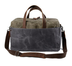 Casual Waxed Canvas Leather Mens Large Travel Weekender Bag Luggage Duffle Bag Fitness Bag for Men - imessengerbags