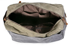 Casual Waxed Canvas Leather Mens Large Travel Weekender Bag Luggage Duffle Bag Fitness Bag for Men - imessengerbags