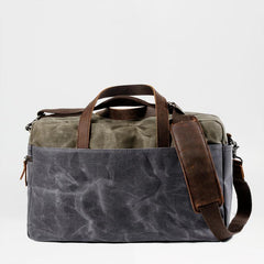 Casual Waxed Canvas Leather Mens Large Travel Weekender Bag Luggage Duffle Bag Fitness Bag for Men - imessengerbags