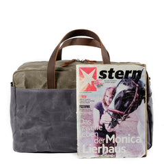 Casual Waxed Canvas Leather Mens Large Travel Weekender Bag Luggage Duffle Bag Fitness Bag for Men - imessengerbags