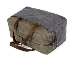 Casual Waxed Canvas Leather Mens Large Travel Weekender Bag Luggage Duffle Bag Fitness Bag for Men - imessengerbags